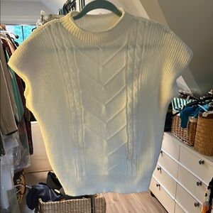 White Cable Knit Women's Sweater